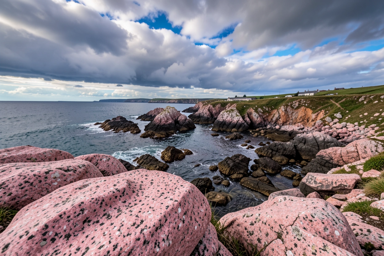 Rochers de granit rose sur la côte bretonne