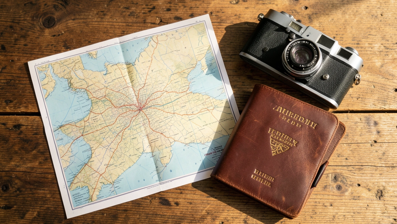 Carnet et carte pour préparer son voyage
