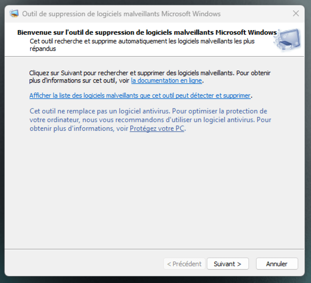 Suppression des logiciels malveillants sur Windows 1